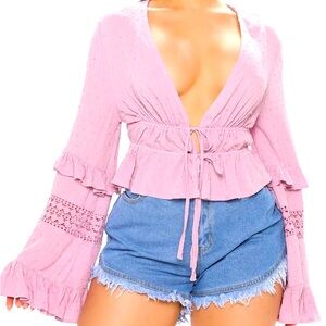 FASHION NOVA Purple Wrap Top